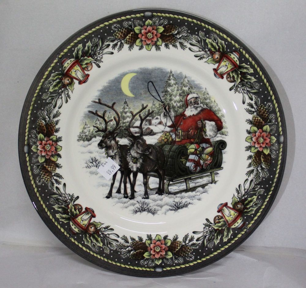 Themed Dinner Plate - Santa and Reindeer