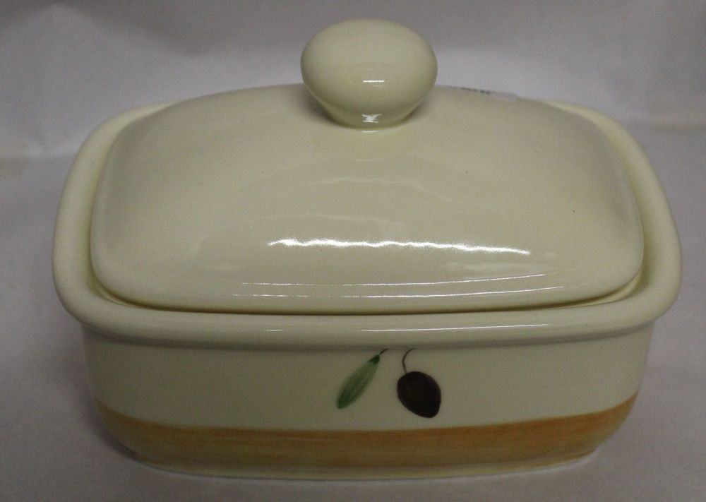 Butter Dish - Orange Fresco design (Also known as Red or Terracotta)