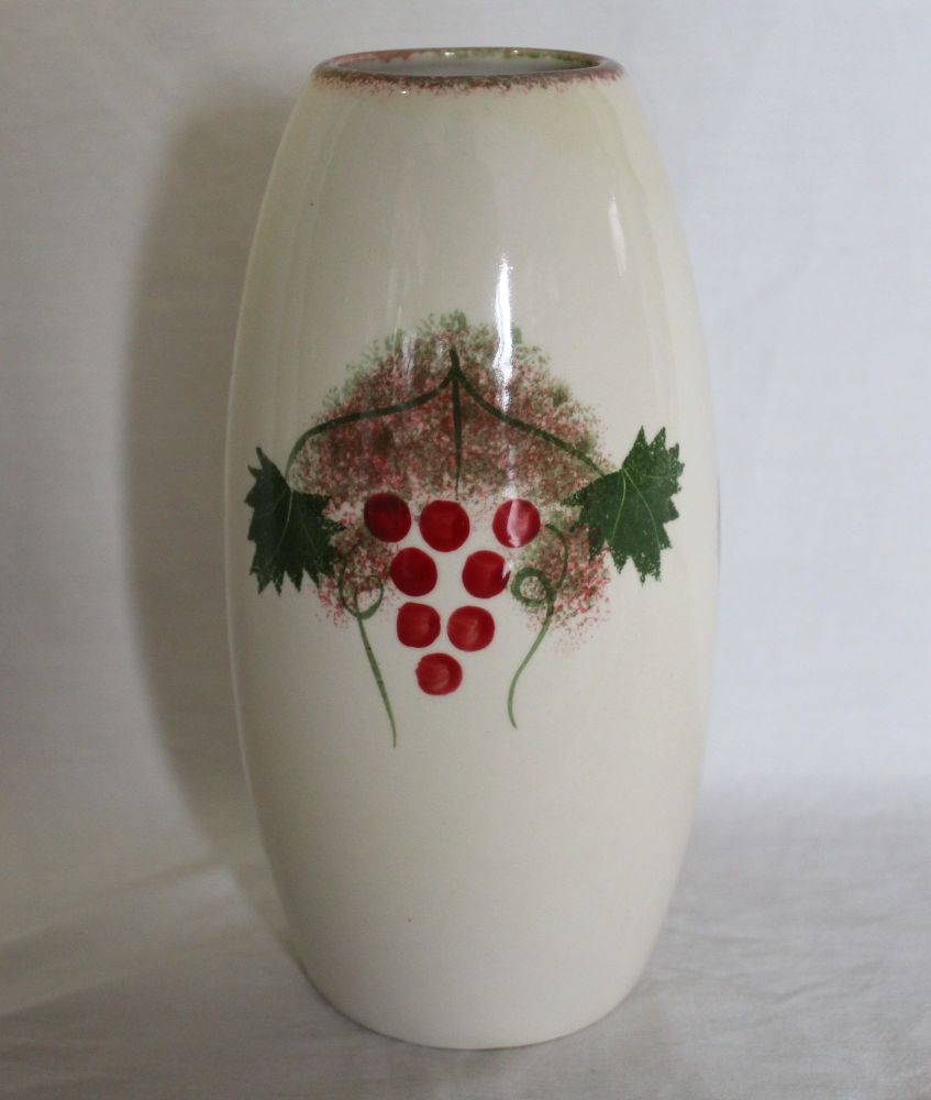 Red Berry design Torpedo vase - Studio Poole