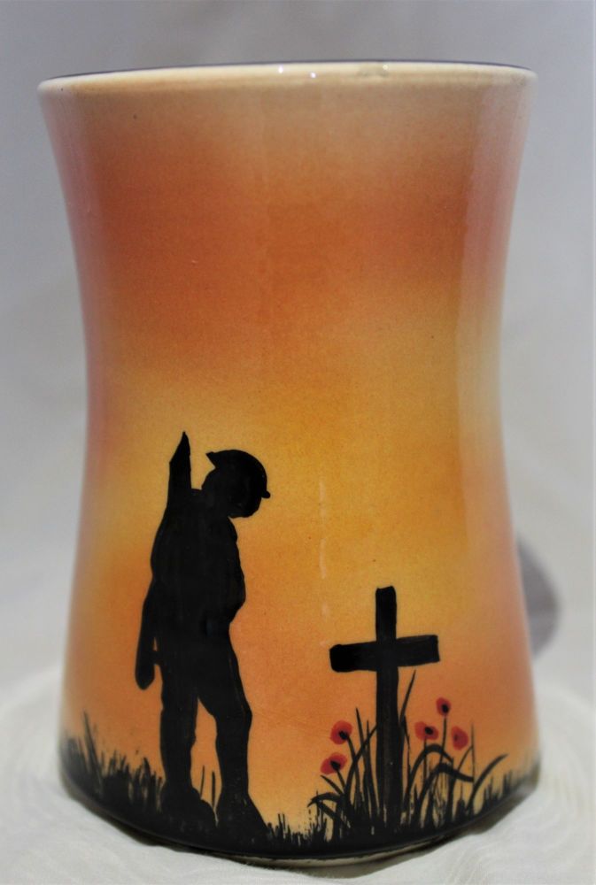 Hand Thrown 4 inch Vase - Mourning Soldier - Orange