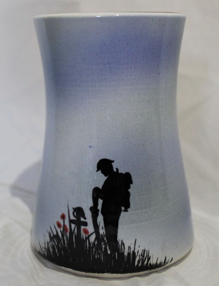 Hand Thrown 4 inch Vase - Mourning Rifleman - Blue