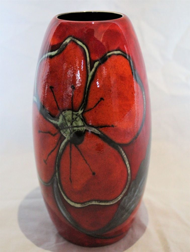 Torpedo vase - Red Poppy design