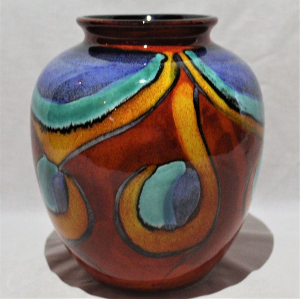 Bulbous Vase - Peacock