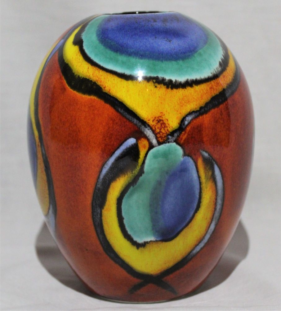 Ostrich egg Vase - Studio Poole Peacock