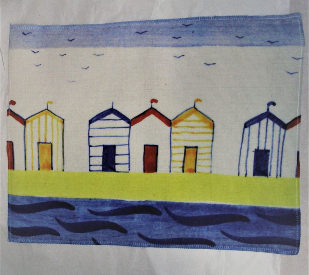 Fabric Placemat - Beach Huts Design