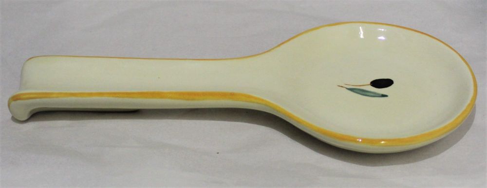 Large Spoon Rest - Yellow Fresco design