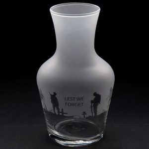 Glass Carafe "Lest we forget"