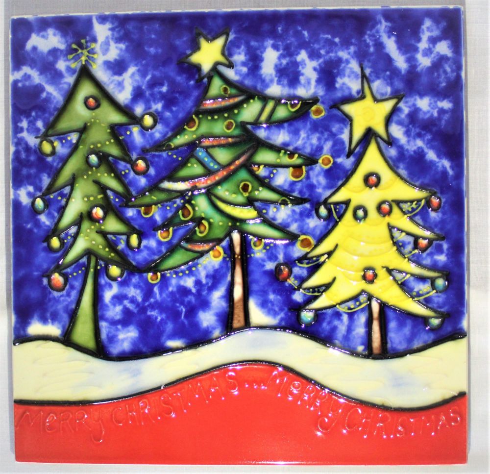 Ceramic Trivet - Snowy Christmas