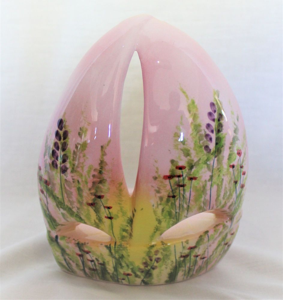 Tealight holder - Studio Poole Meadow Fayre Pink design