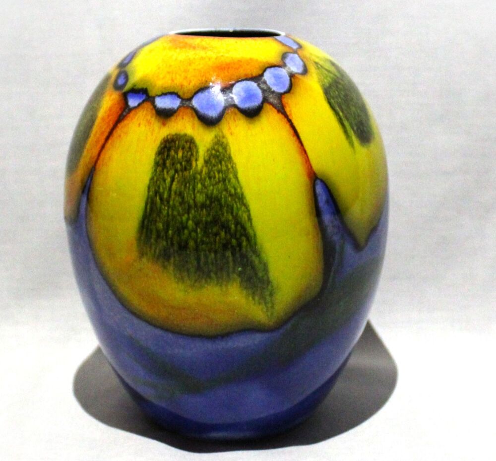 Ostrich egg Vase - Studio Poole Wild Poppy