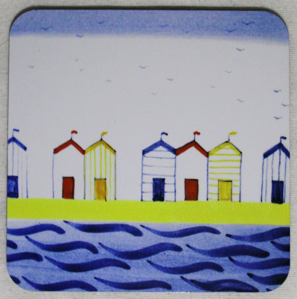 MDF Coaster - Studio Poole Beach Huts design