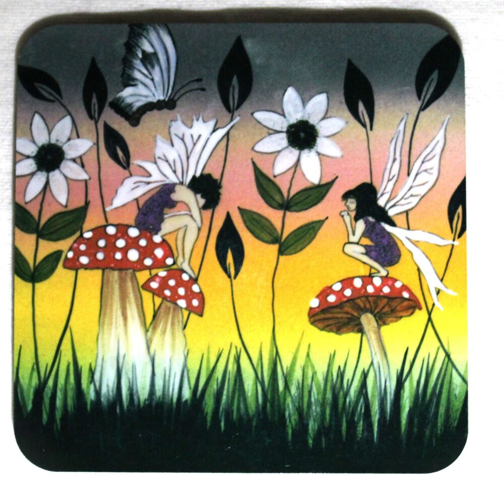 Wooden Coaster - Studio Poole Fairies design 1