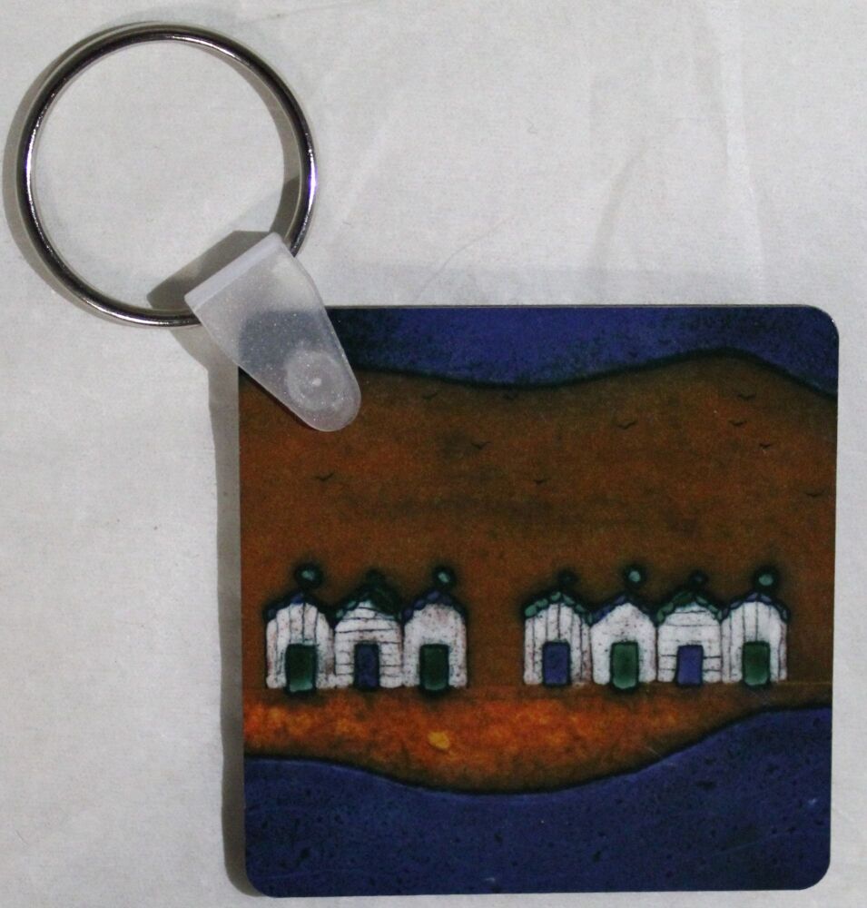 Keyring - Red Beach Huts