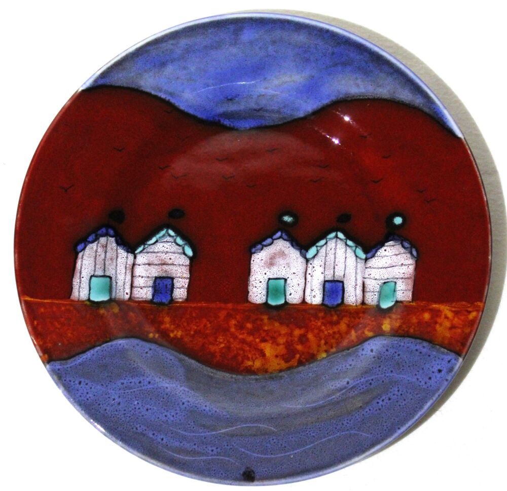 Display Plate - Studio Poole Red Beach Huts design