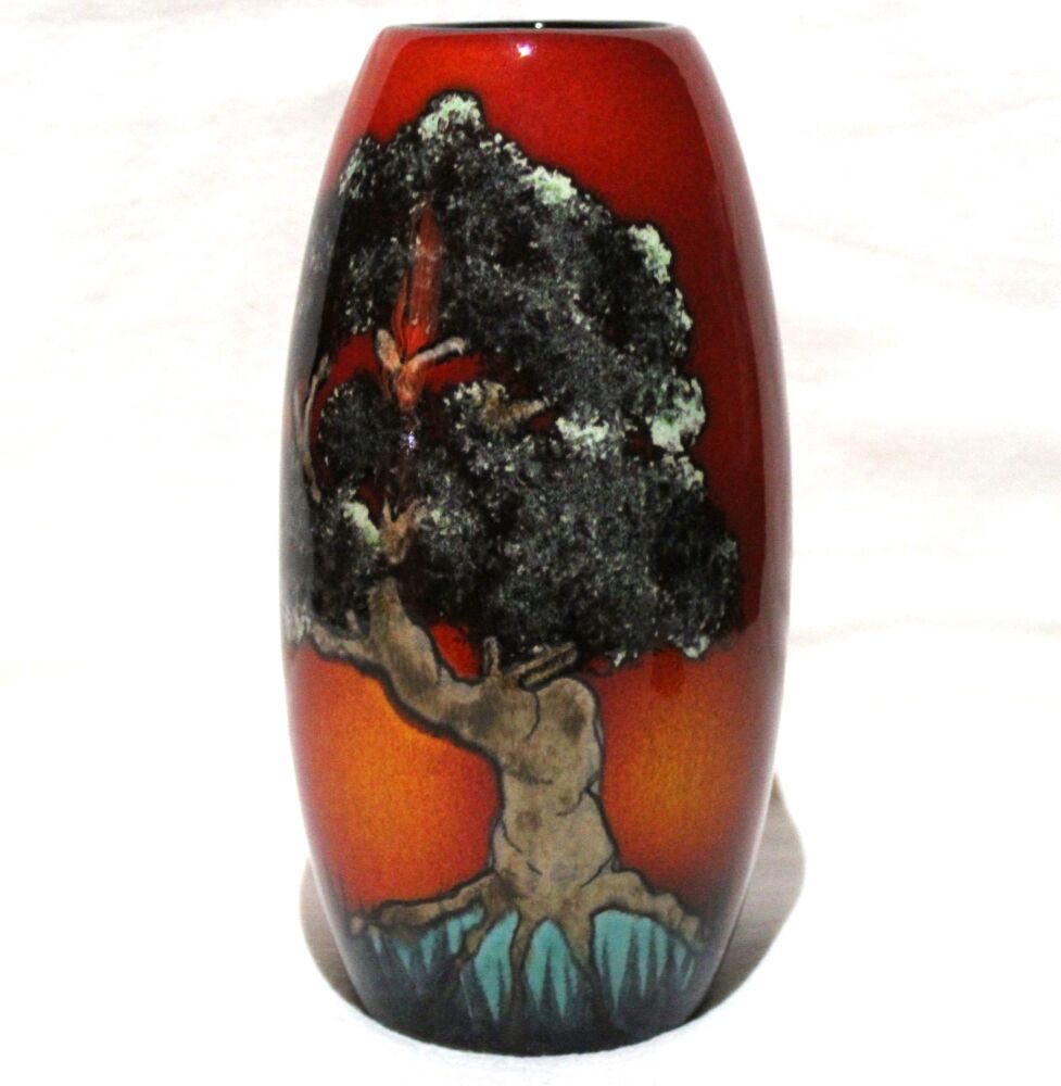 Hand-thrown, mini bonzi tree design Ginger jar/Vase