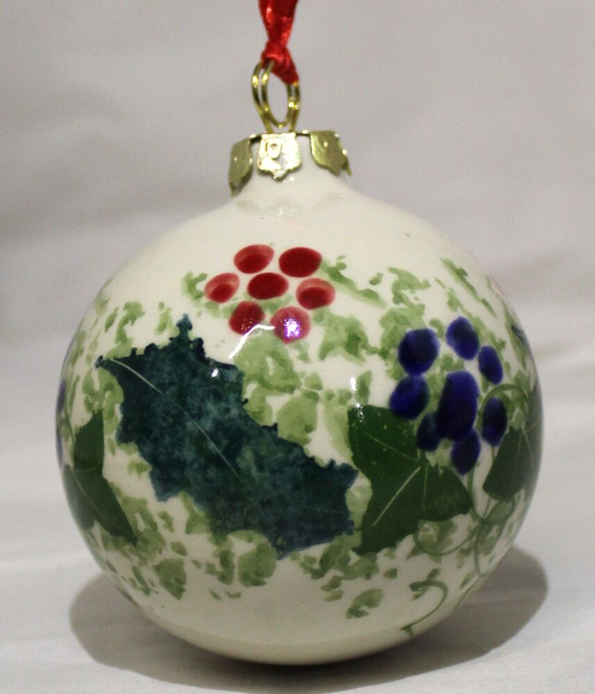 Studio Poole Winter Vine design - Ceramic Decorative Hanging Bauble