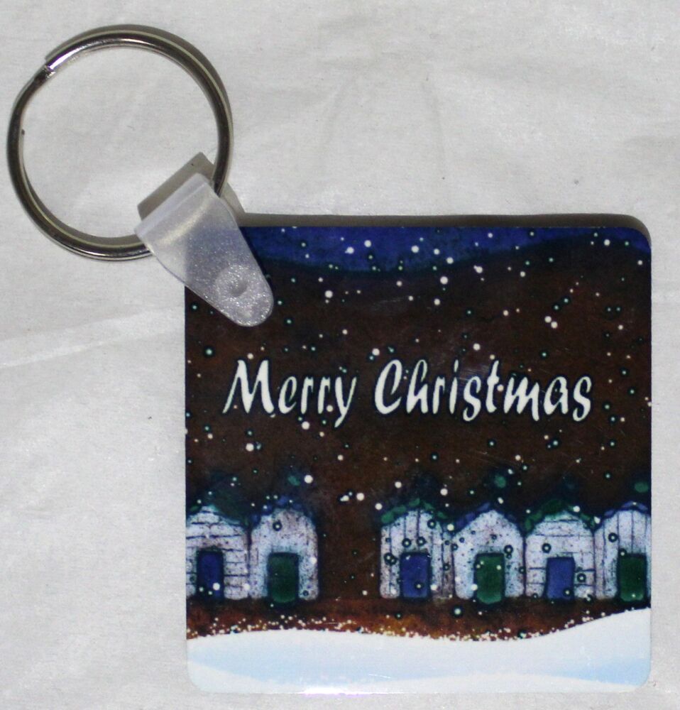 Christmas Keyring - Studio Poole Red Beach Huts