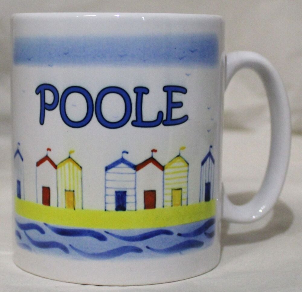 Poole Sublimation Mug - Studio Poole Beach Huts design