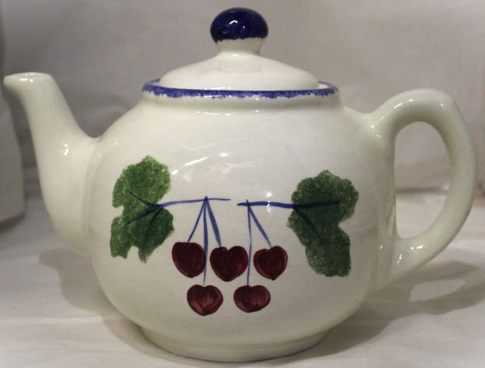 Tea Pot - Studio Poole Dorset Fruits Cherries Design