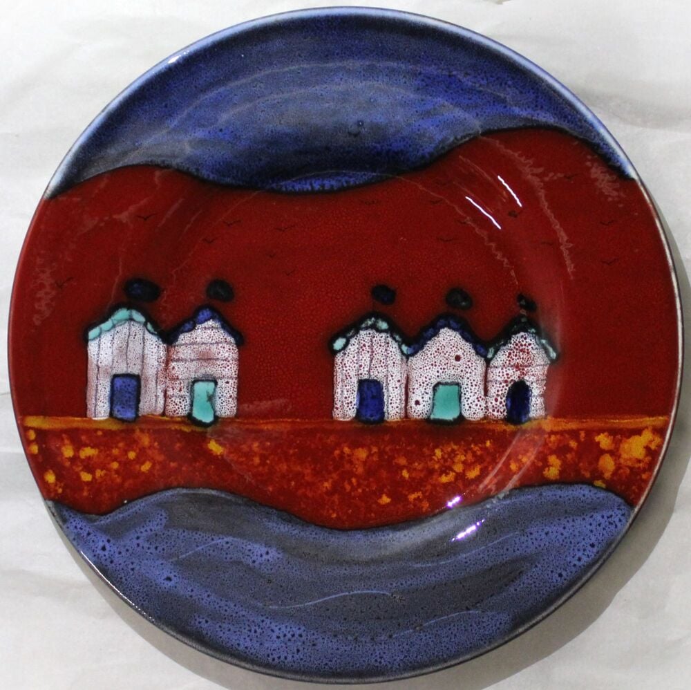 Side Plate - Studio Poole Red Beach Huts design