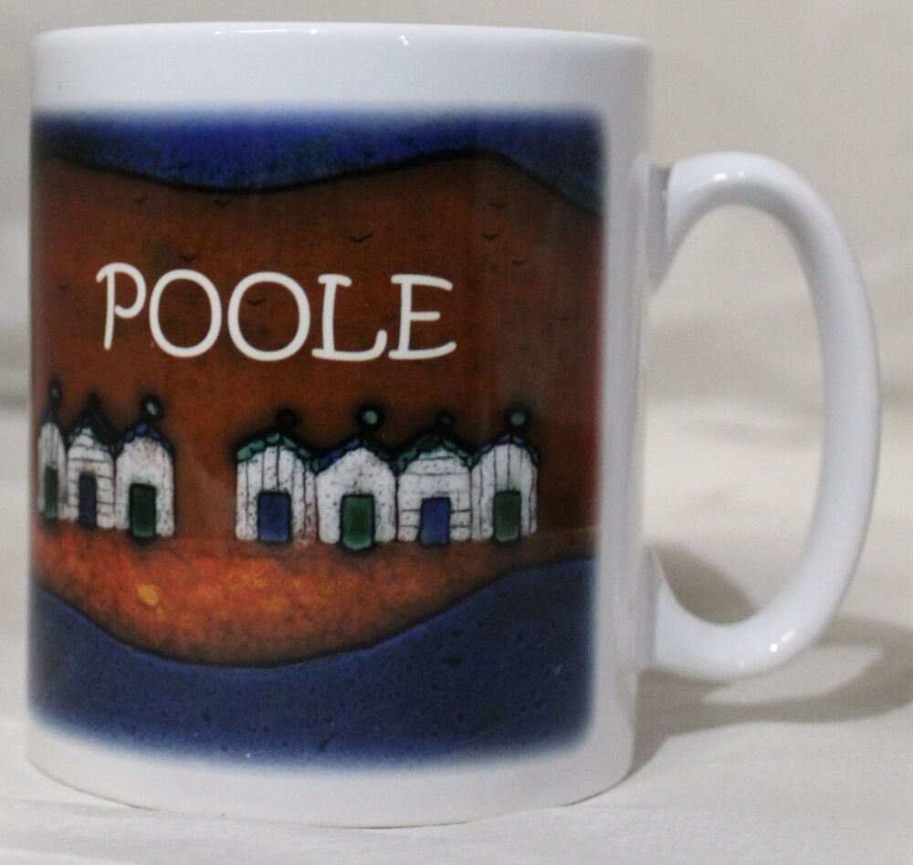 Poole Sublimation Mug - Studio Poole Red Beach Huts design