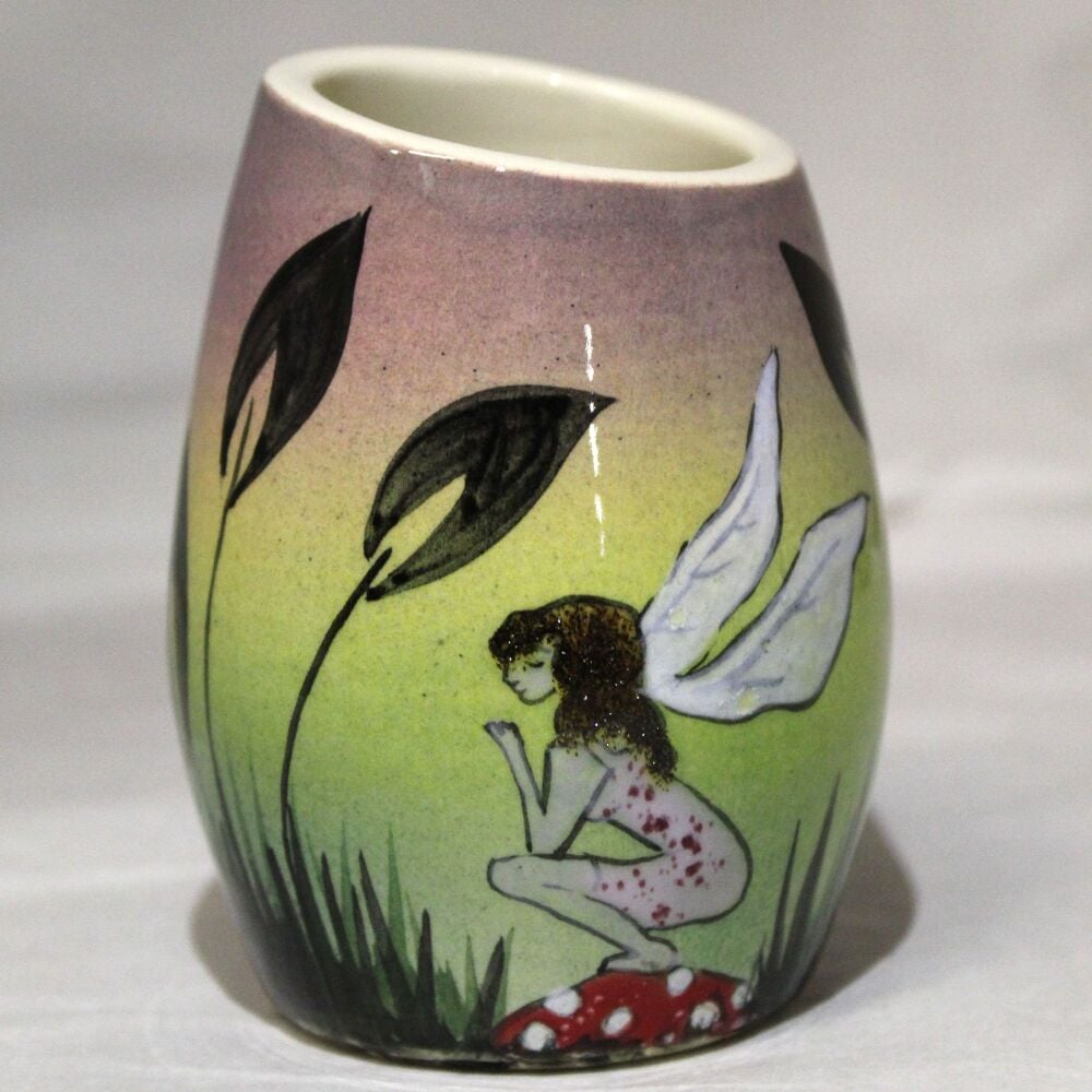 Hand-thrown, Mini Vase - Fairies design