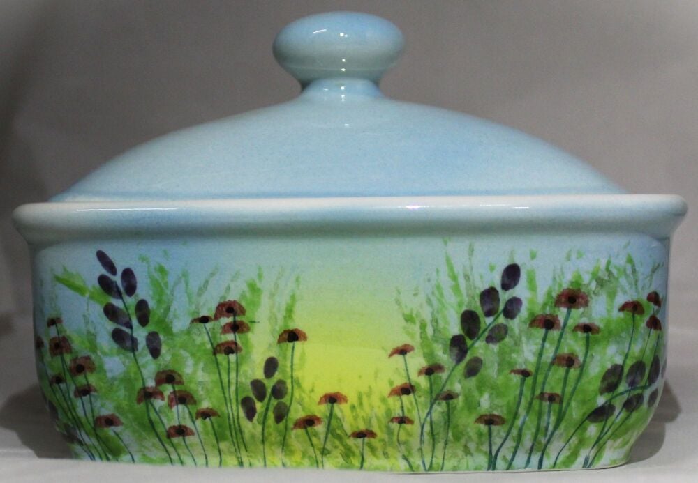 Butter Dish - Studio Poole Meadow Field Blue