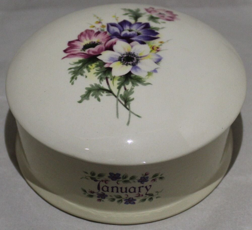 Floral Birth Month Trinket Box - January