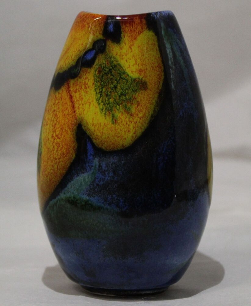 Hand-thrown, Mini Manhatton Vase - Wild Poppy design