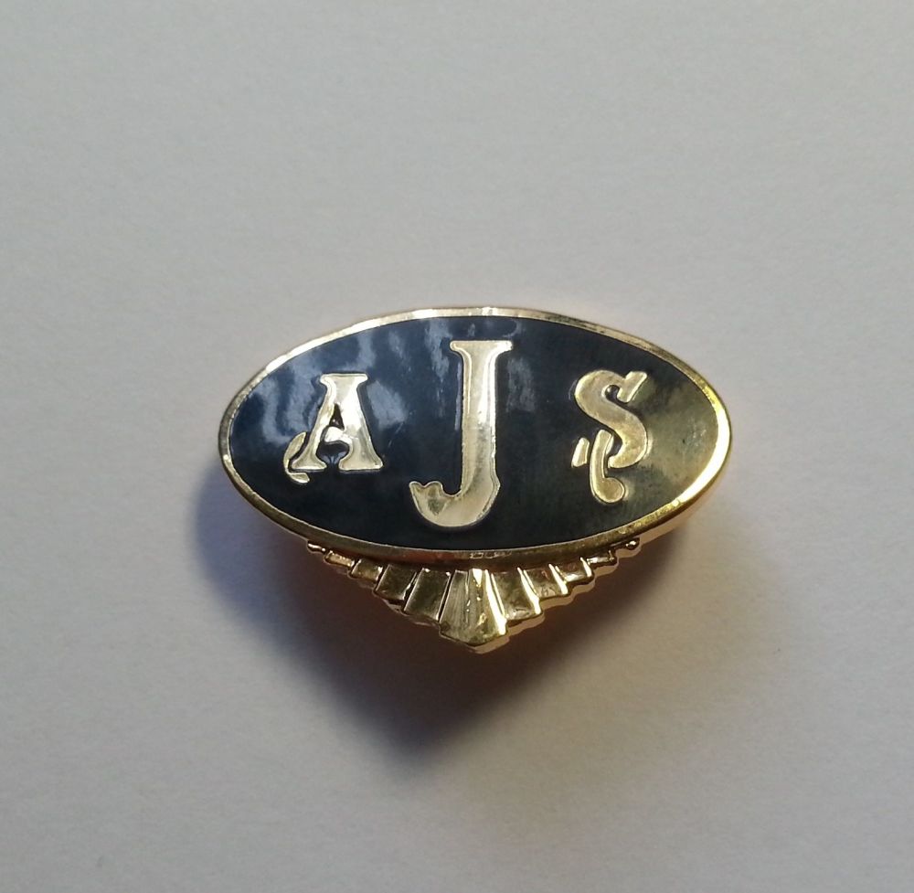 AJS enamel lapel pin badge