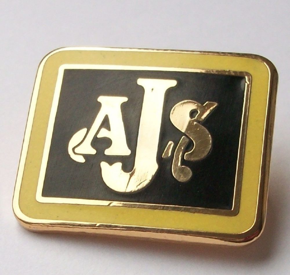 AJS enamel lapel pin badge