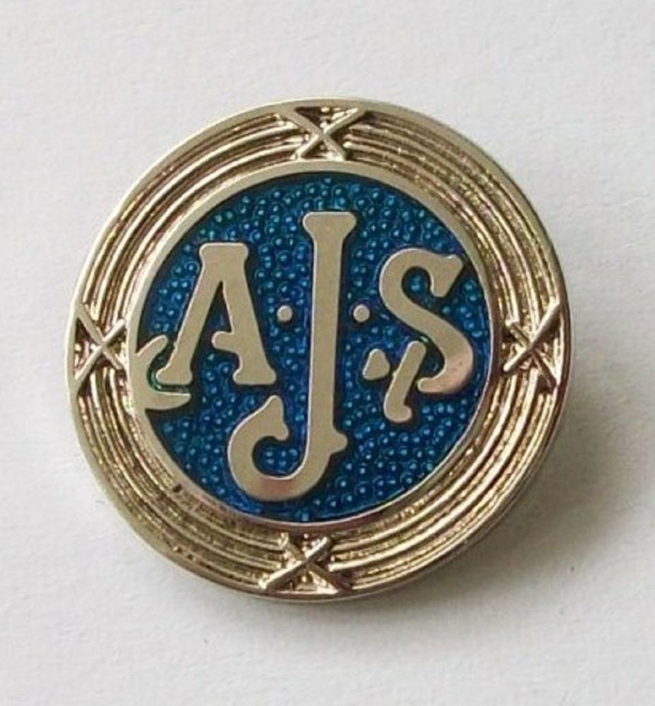 AJS enamel lapel pin badge