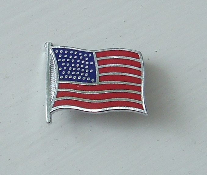 Stars and Stripes flag enamel lapel pin badge