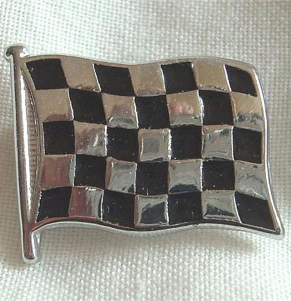 Chequered Flag enamel lapel pin badge