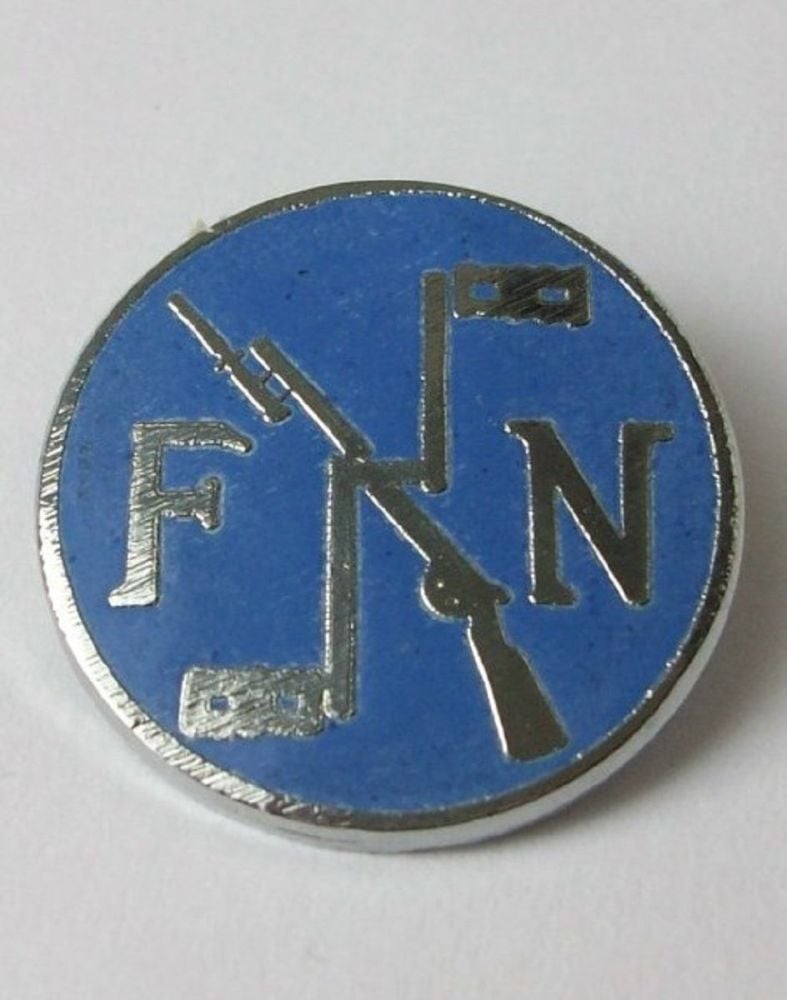 F N enamel lapel pin badge