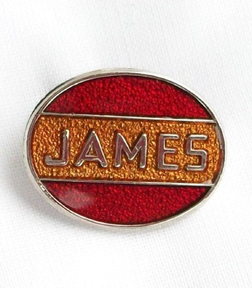 James enamel lapel pin badge