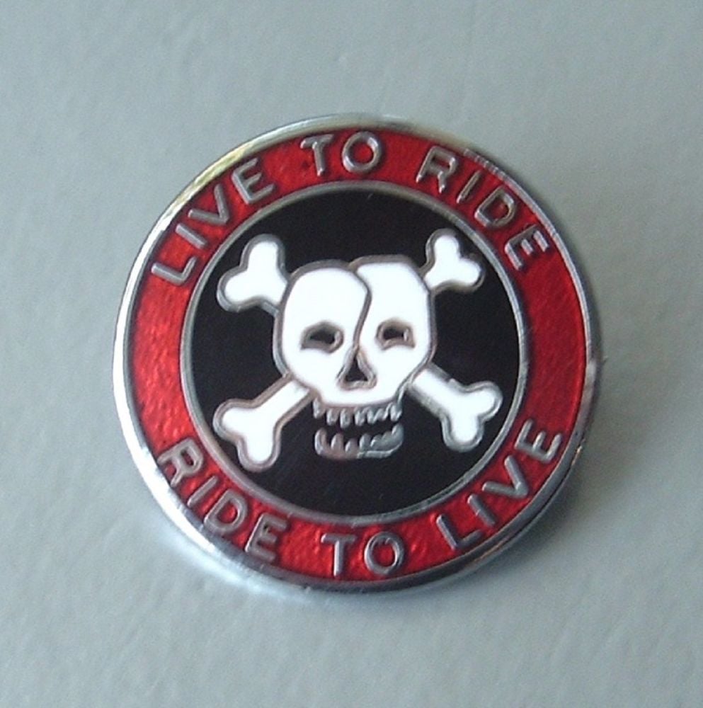 Live to ride enamel lapel pin badge