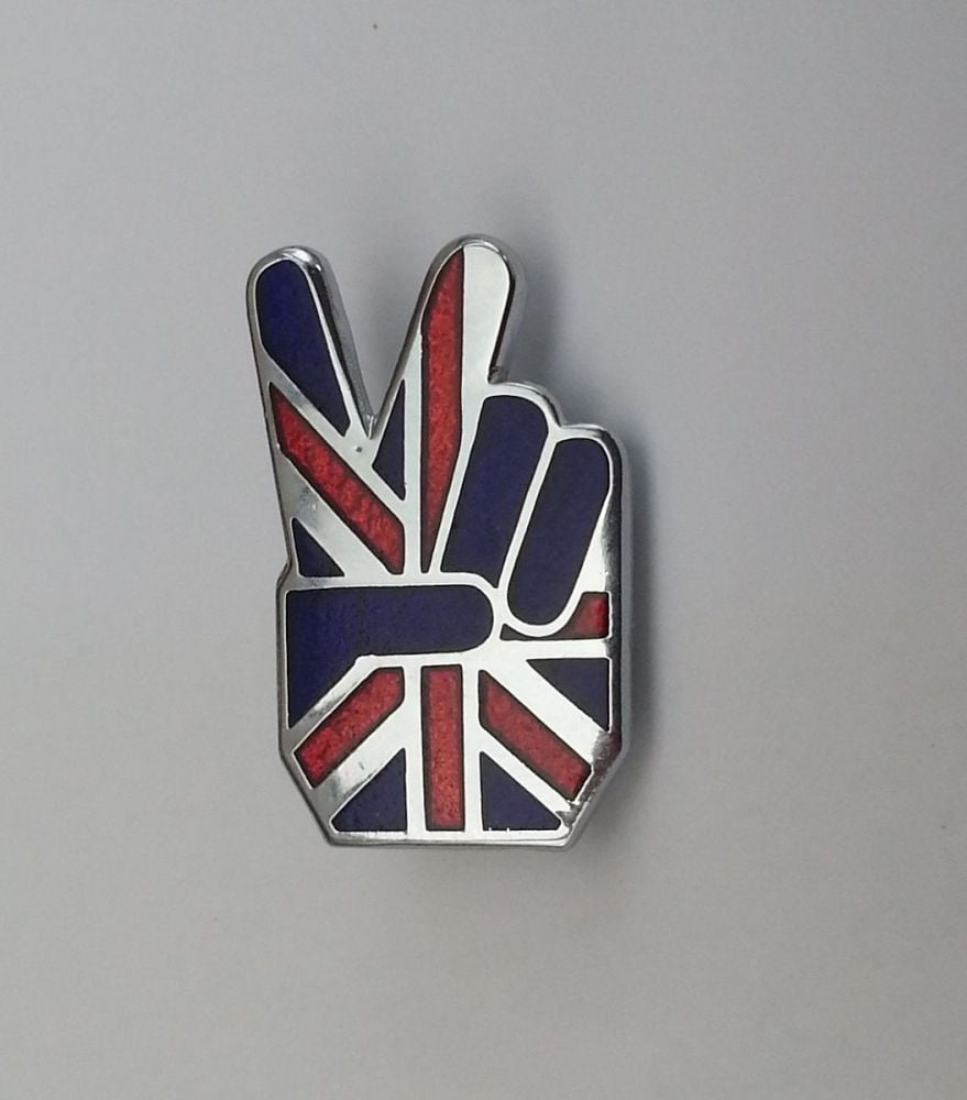 Peace Finger UK Enamel Lapel Pin Badge