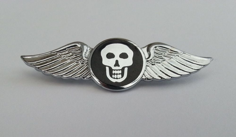 Skull Wings enamel lapel pin badge