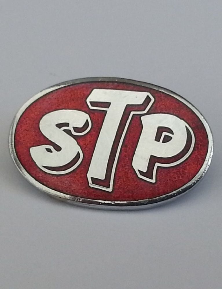 STP enamel lapel pin badge