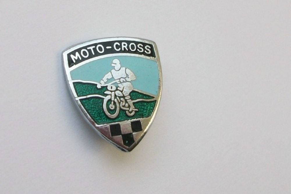 Moto-Cross enamel lapel pin badge