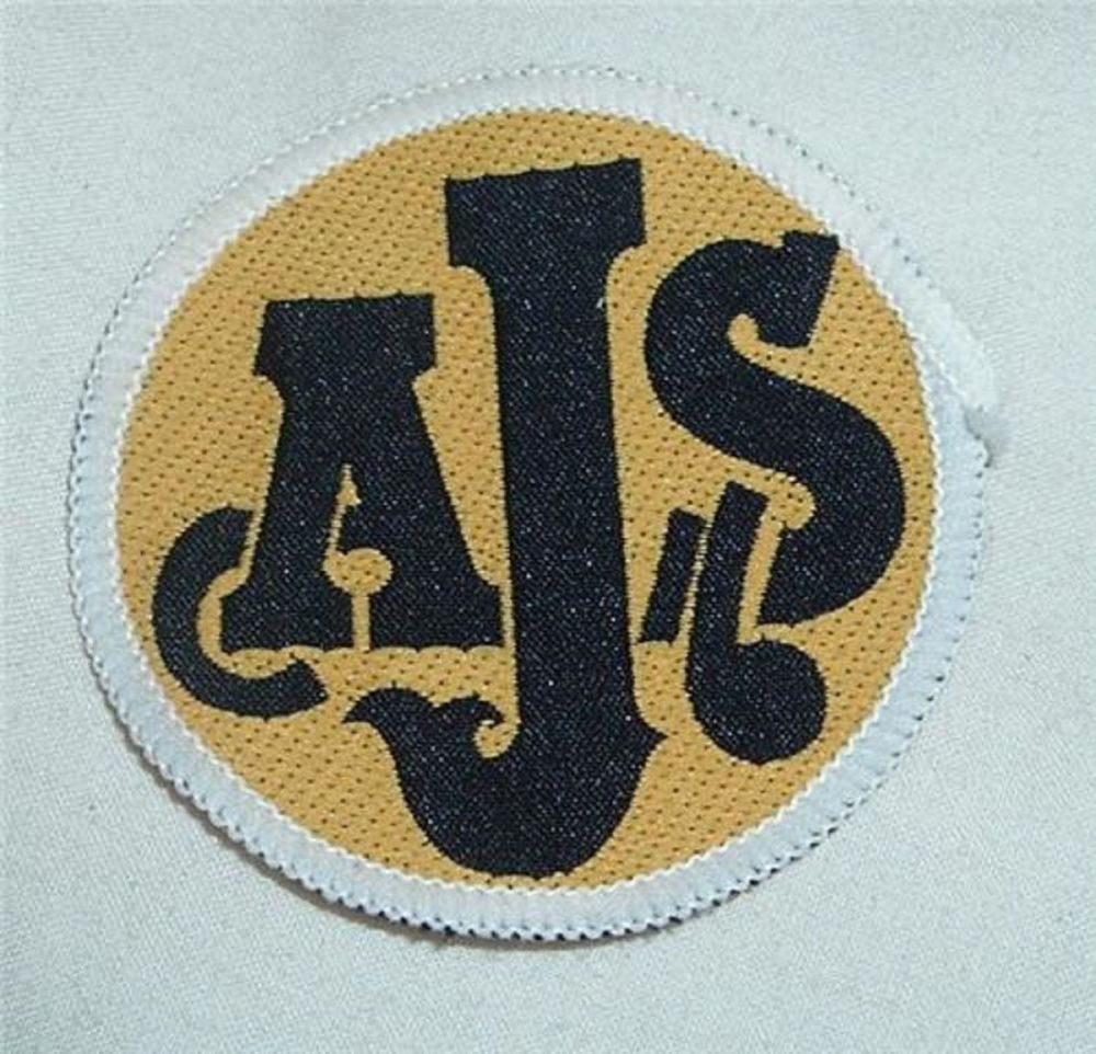 AJS embroidered cloth badge (1960s item)..