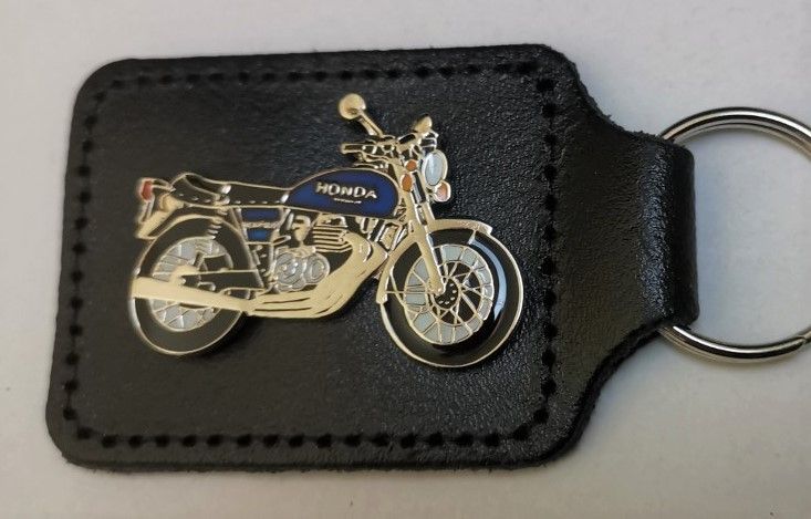 CB400/4 badged leather keyring (0548)
