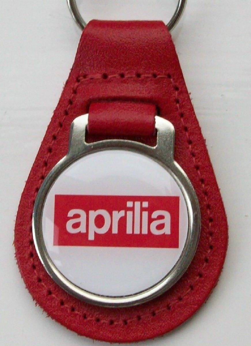 Aprilia Acrylic and R leather keyring