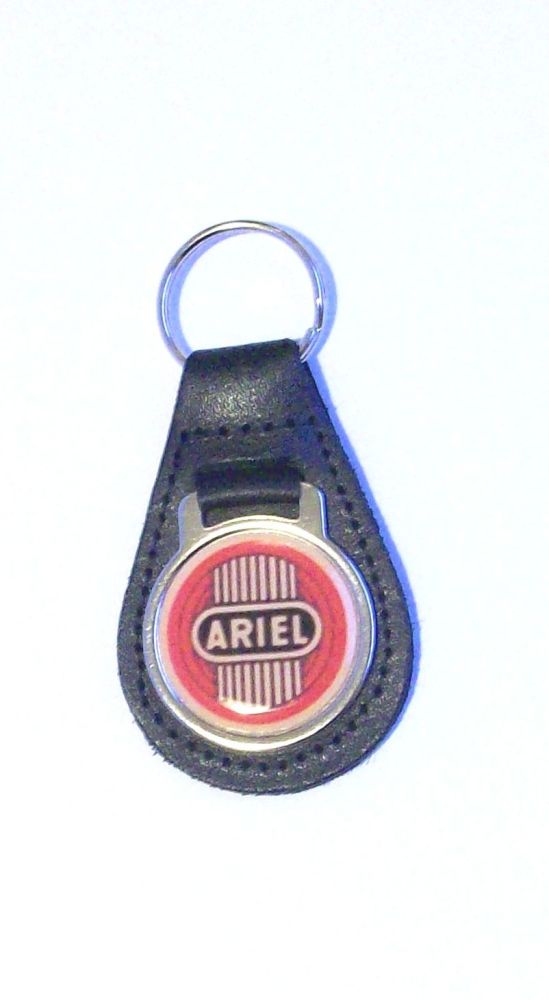 Ariel acrylic badged black leather keyring.