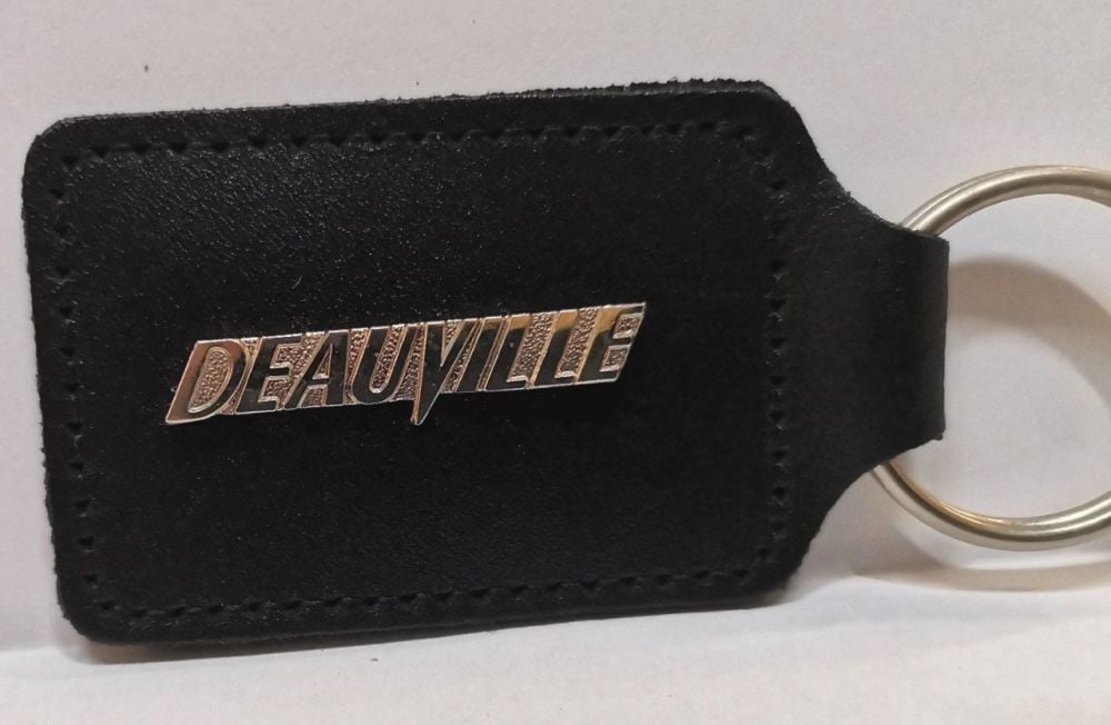 Deauville logo badged leather keyring (0952)