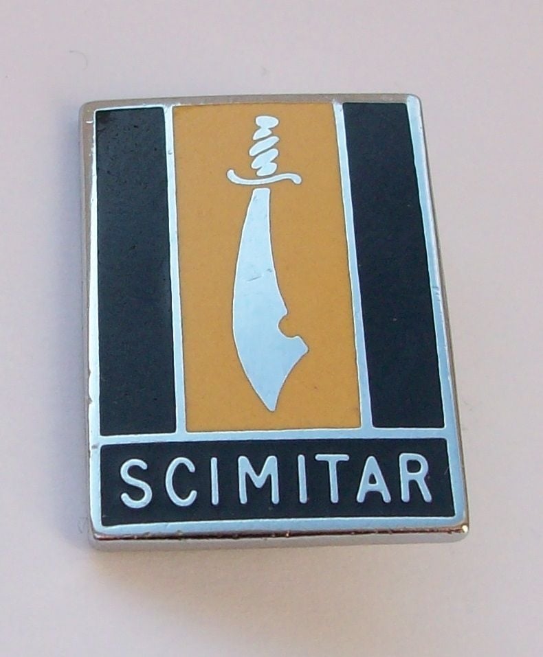 Scimitar lapel pin badge