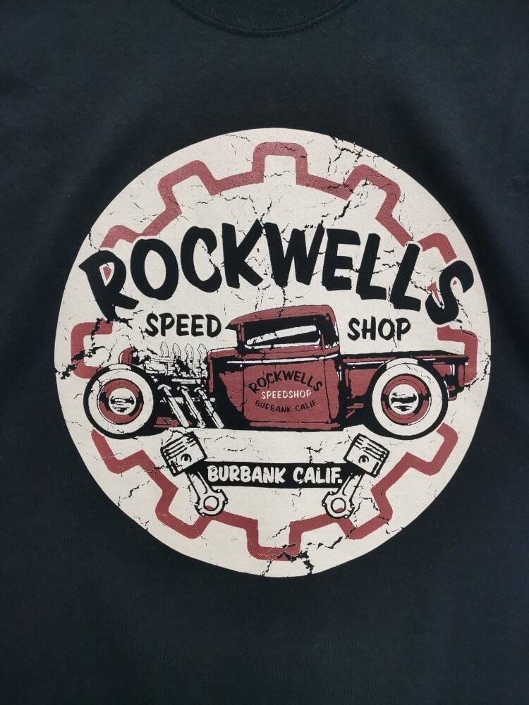 Rockwells Speed Shop Tee Shirt (0001), size small, 35" chest