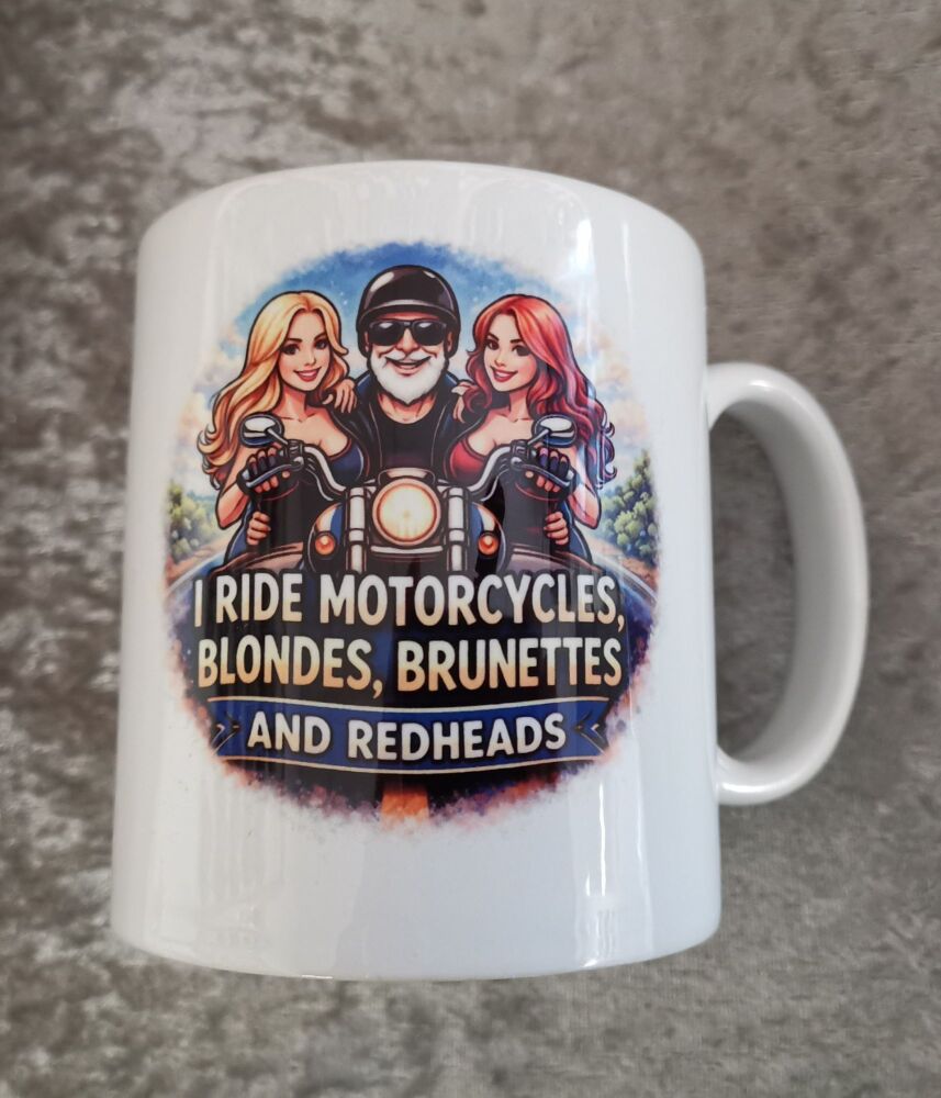 I RIDE MOTORCYCLES MUG