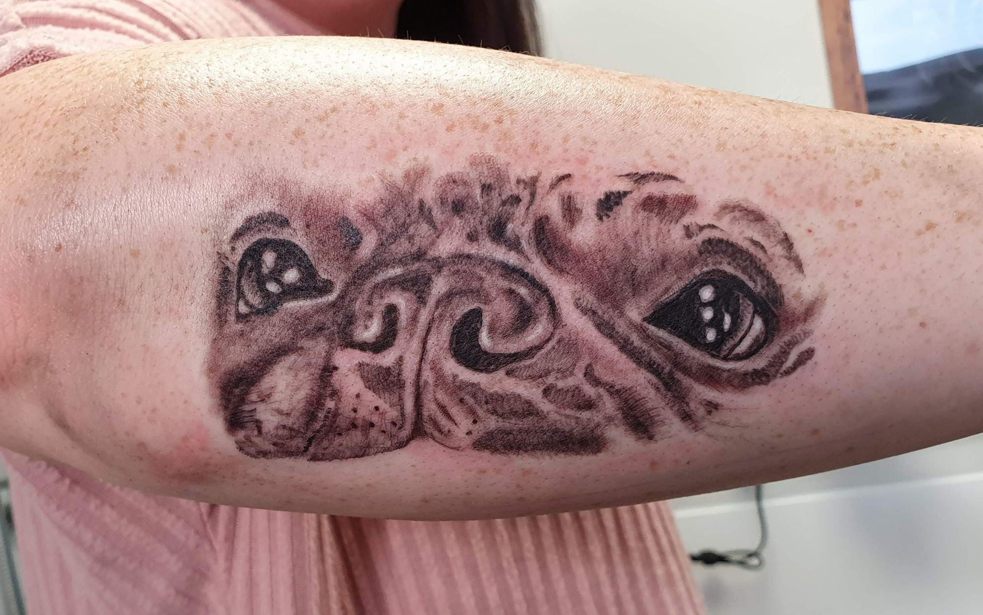 dog face tattoo